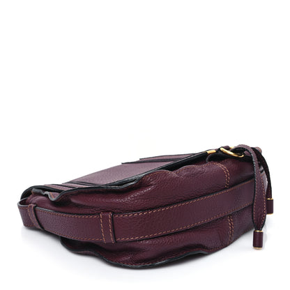Chloe Grained Calfskin Medium Marcie Saddle Bag Dark Velvet 4 of 9