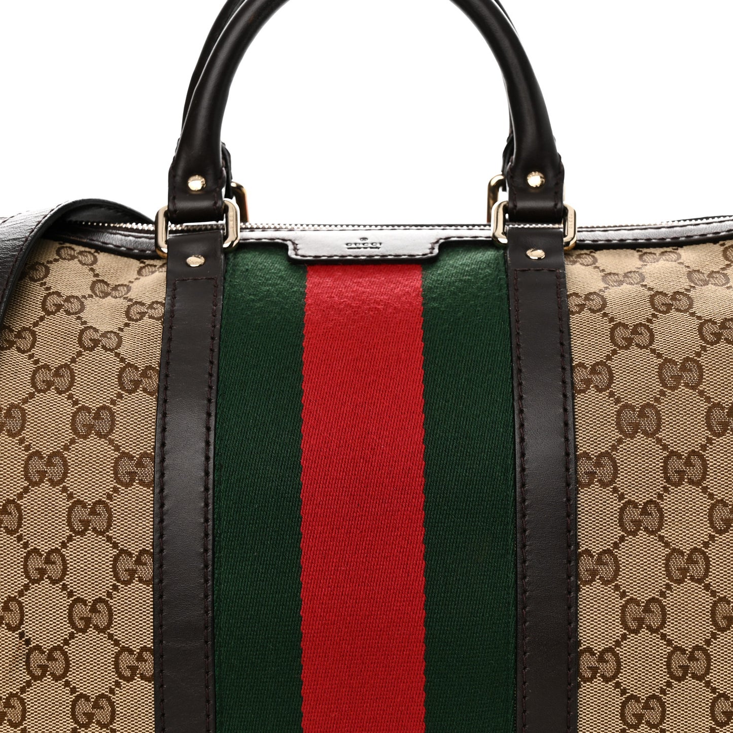 Monogram Selleria Calfskin Vintage Web Medium Boston Beige Ebony Cocoa