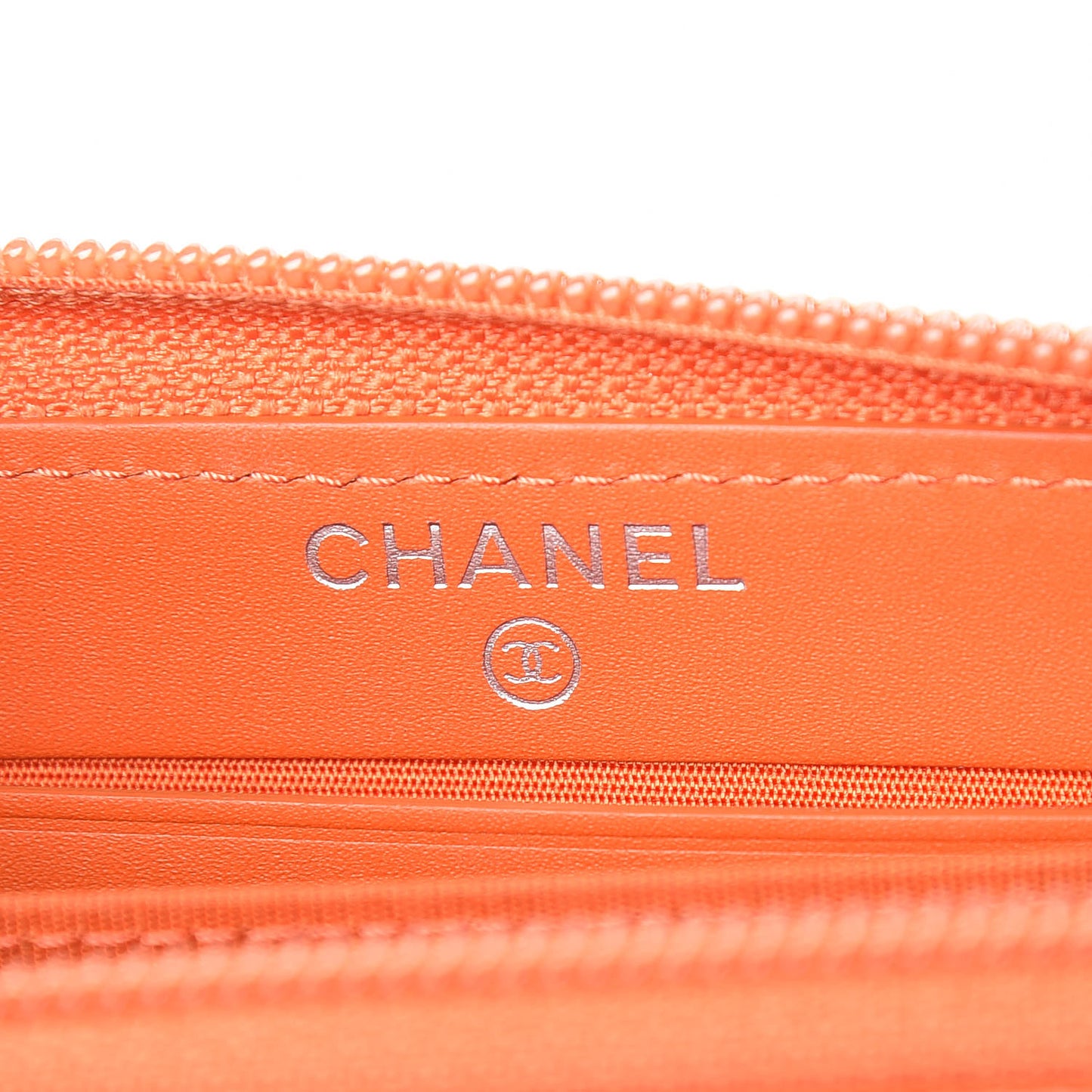 Patent Caviar Timeless Zip Around Wallet Orange