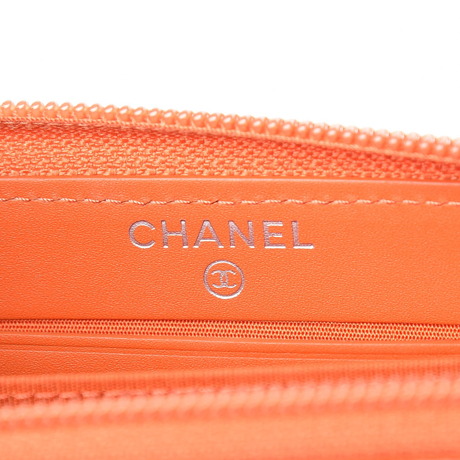Chanel Patent Caviar Timeless Zip Around Wallet Orange 6 of 10