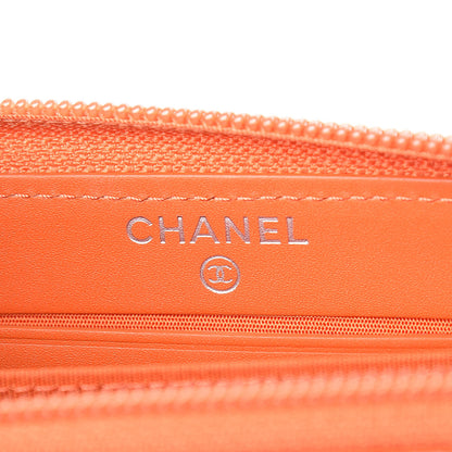 Chanel Patent Caviar Timeless Zip Around Wallet Orange 6 of 10