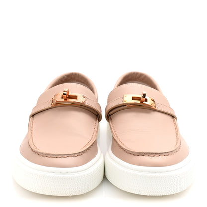 Hermes Calfskin Game Slip On Sneakers 37.5 Beige Nude 3 of 9
