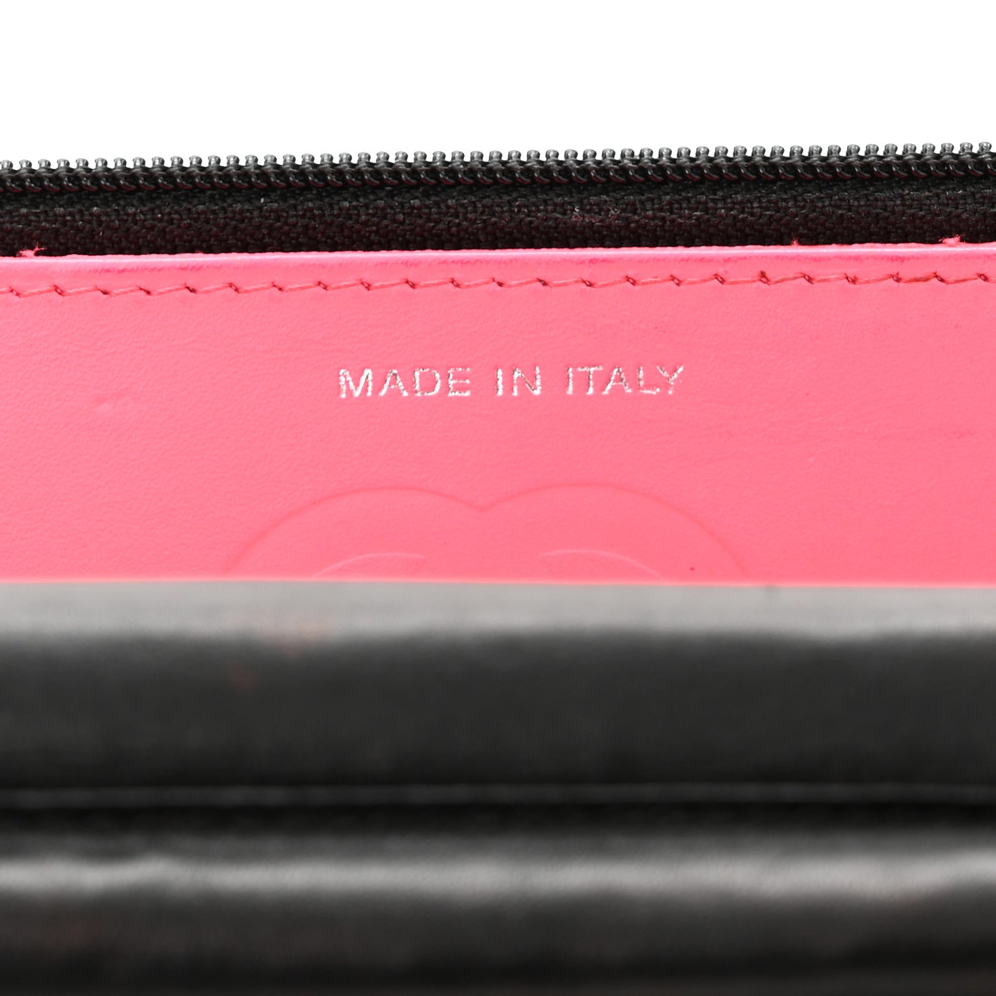 Calfskin Quilted Cambon Wallet On Chain WOC Black
