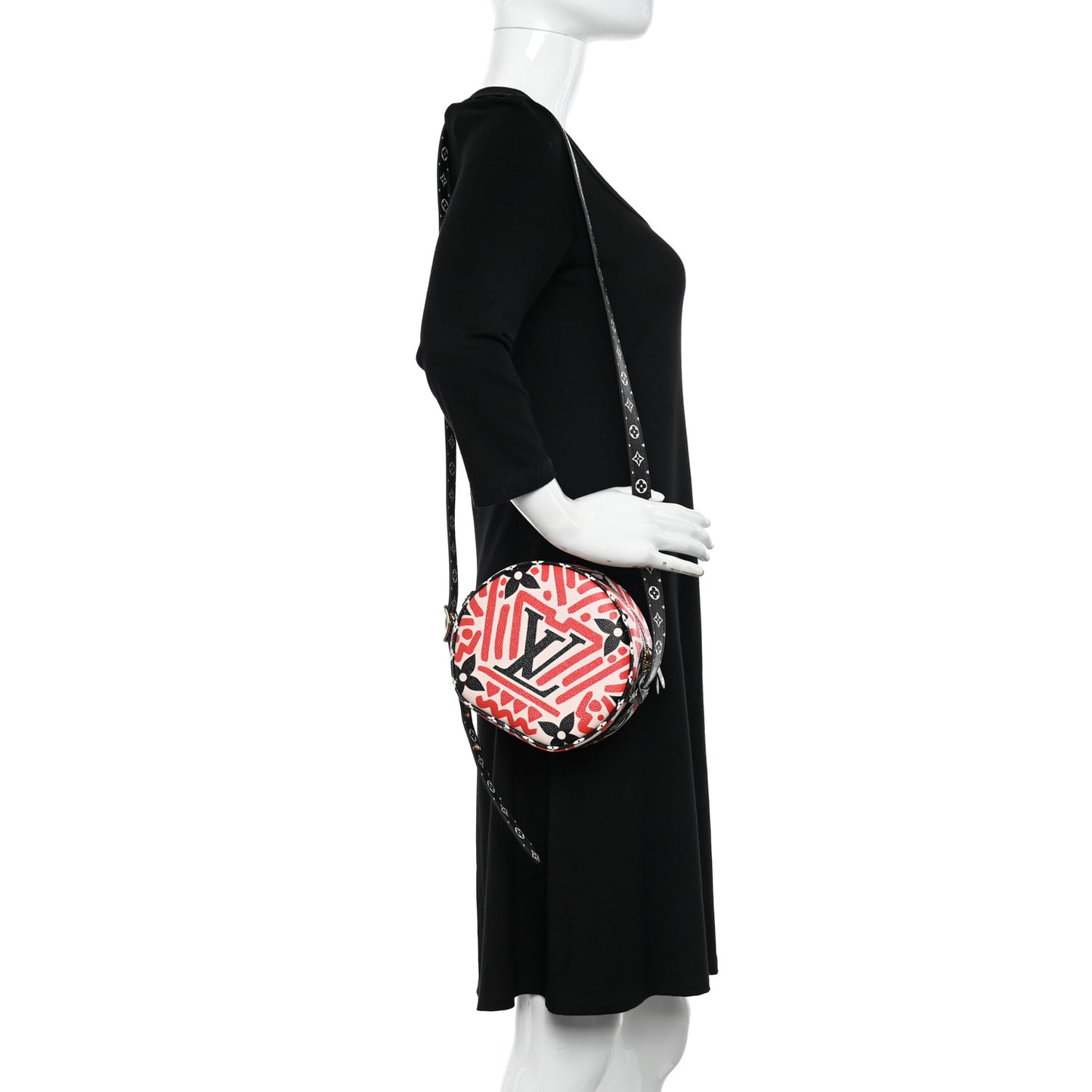 Monogram Giant Crafty Boite Chapeau Souple PM Creme Rouge Black