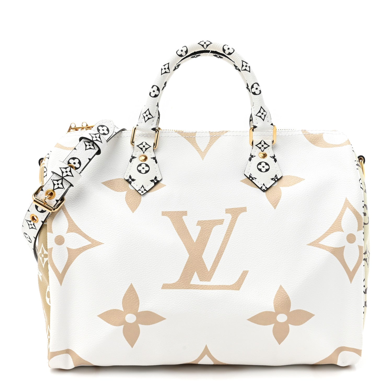 Louis Vuitton Monogram Giant Speedy Bandouliere 30 Kaki Beige 1 of 9