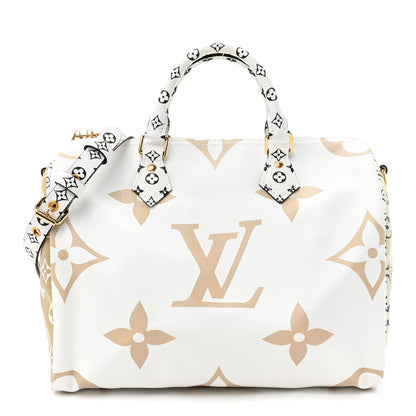 Louis Vuitton Monogram Giant Speedy Bandouliere 30 Kaki Beige 1 of 9