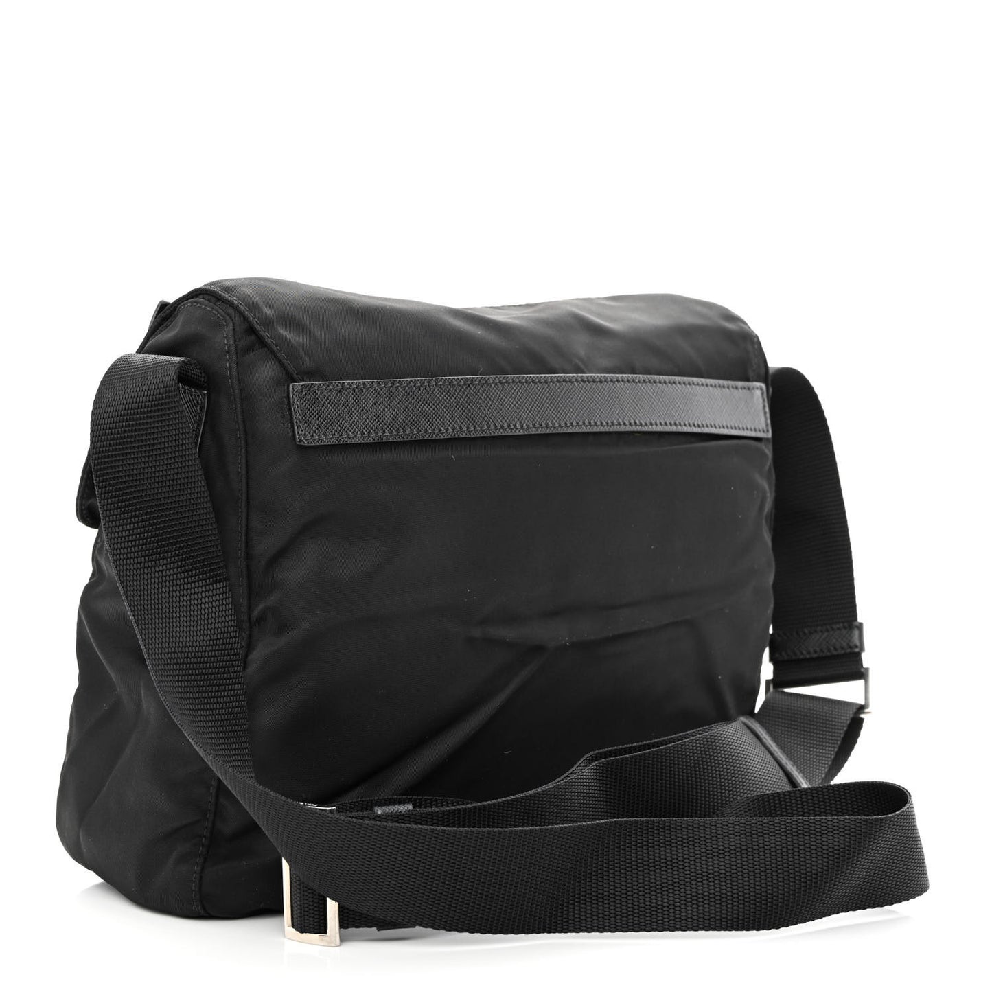 Tessuto Nylon Saffiano Small Vela Messenger Black