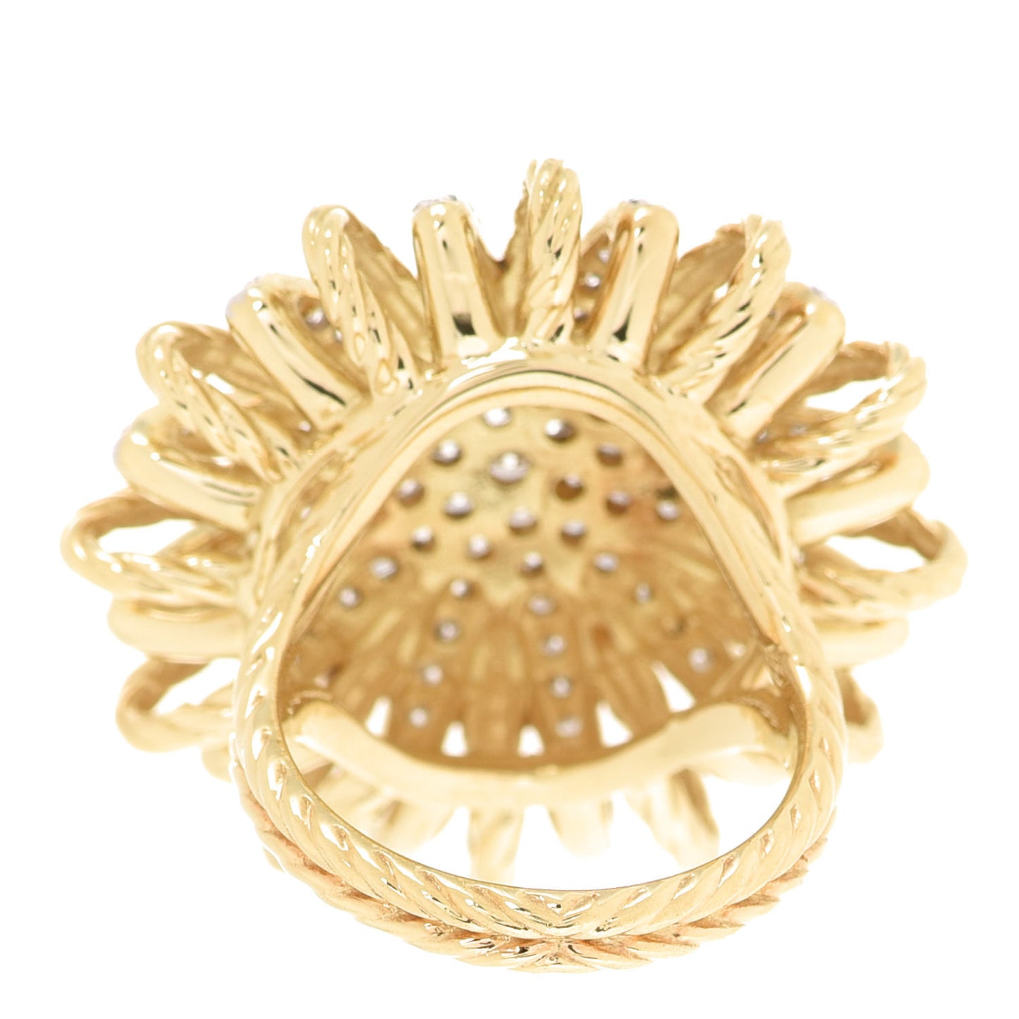 18K Yellow White Gold Diamond 30mm Starburst Ring 50 5.5