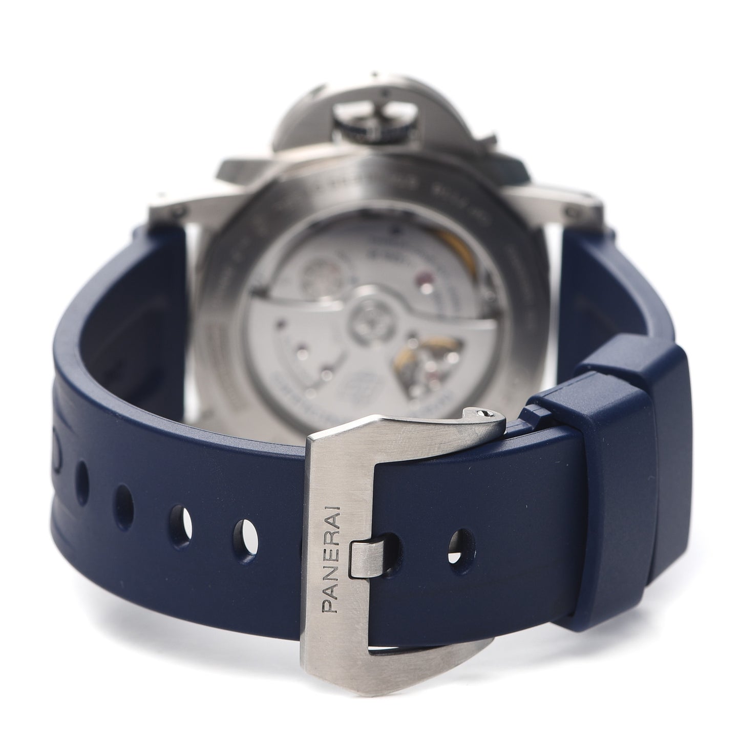 Stainless Steel Rubber 44mm Luminor 1950 GMT Automatic Watch Blue PAM01033