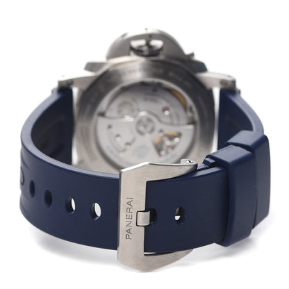 Panerai Stainless Steel Rubber 44mm Luminor 1950 GMT Automatic Watch Blue PAM01033 3 of 5