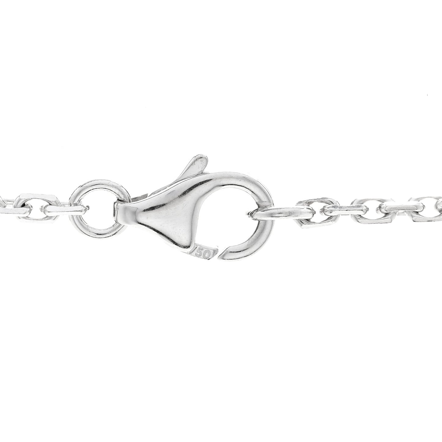 18K White Gold 3 Diamonds LOVE Pendant Necklace