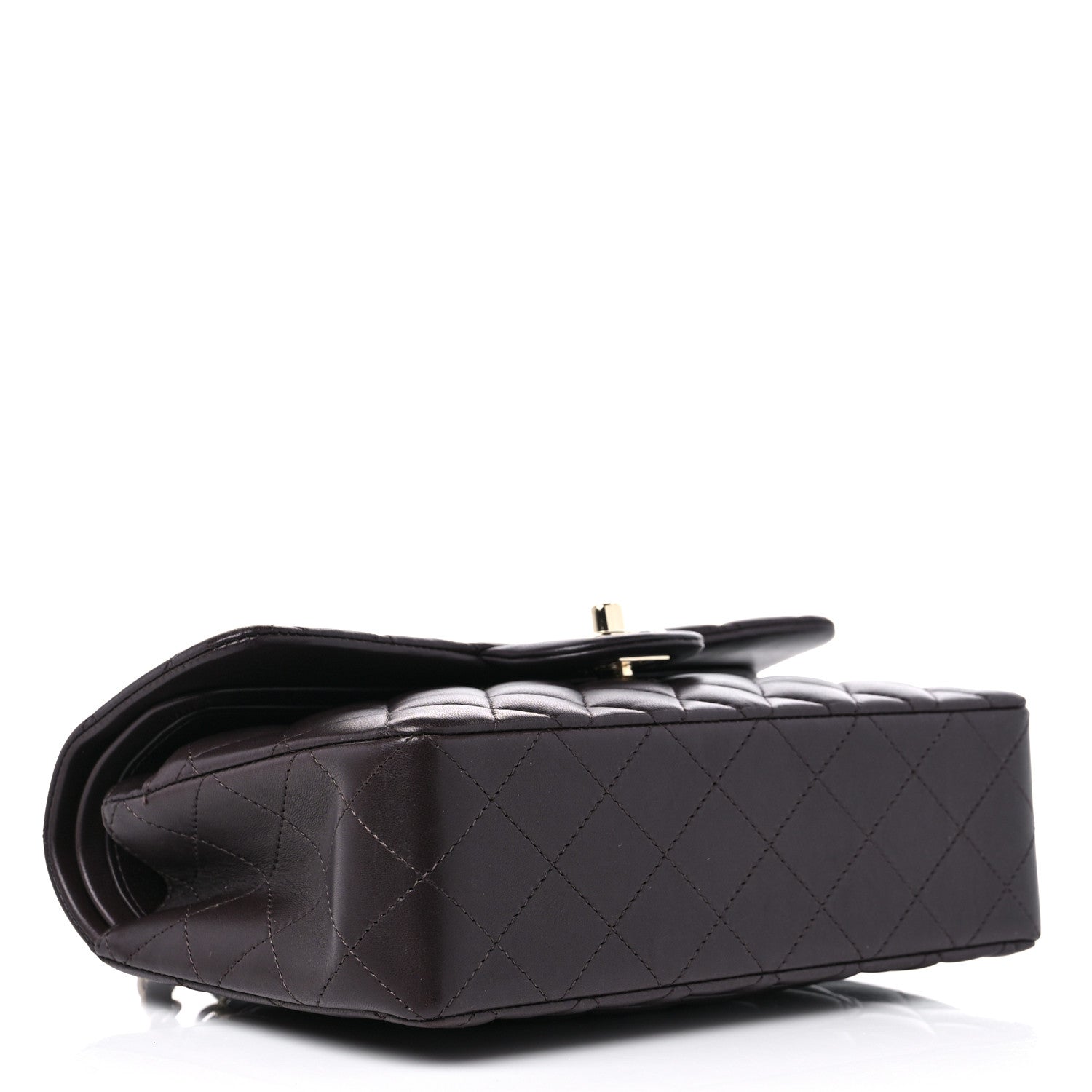 Chanel Lambskin Quilted Small Double Flap Dark Brown 4 of 14