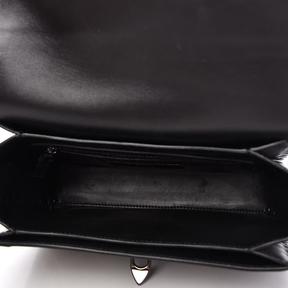 Valentino Garavani Calfskin Panther Medium Guitar Strap Rockstud Rolling Flap Saddle Bag Black 5 of 9