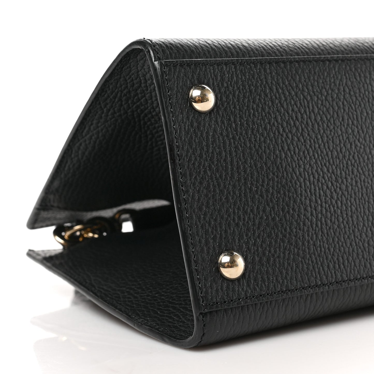 Dollar Calfskin Medium Soho Top Handle Satchel Black