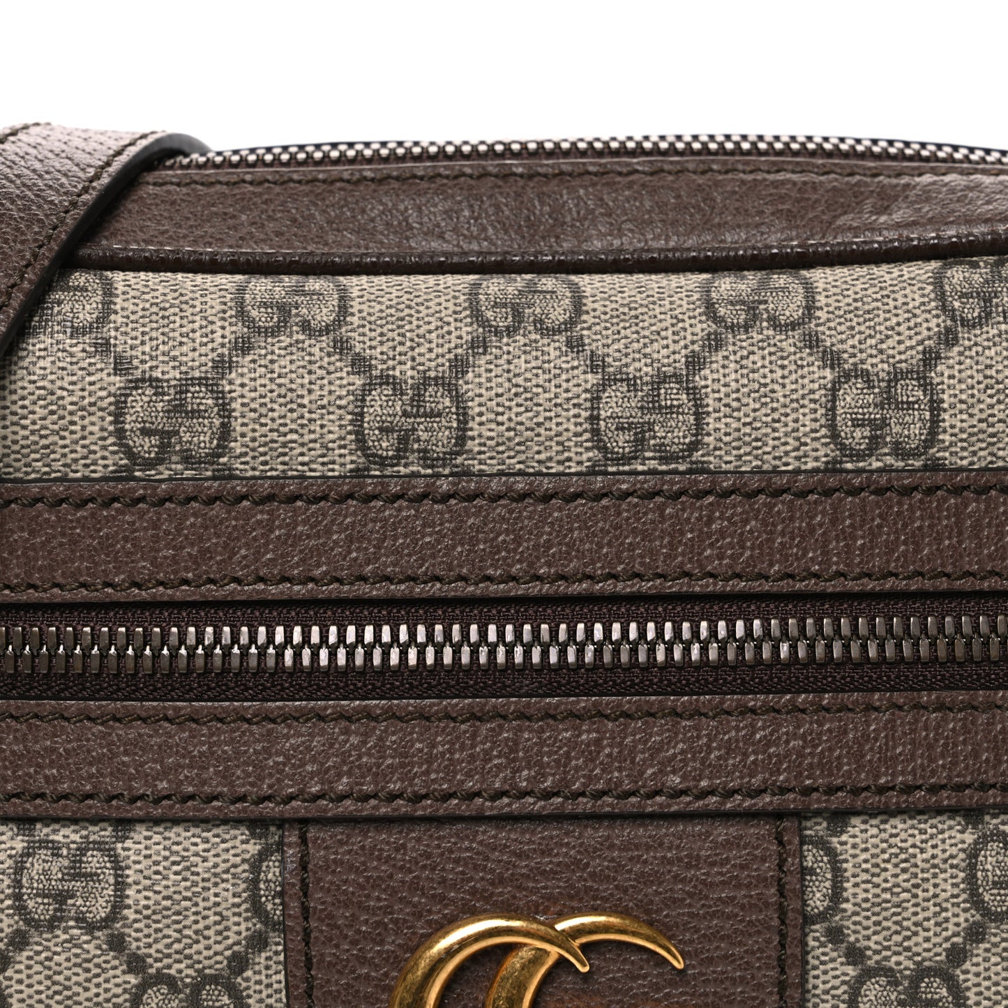 GG Supreme Monogram Web Small Ophidia Messenger Bag Brown