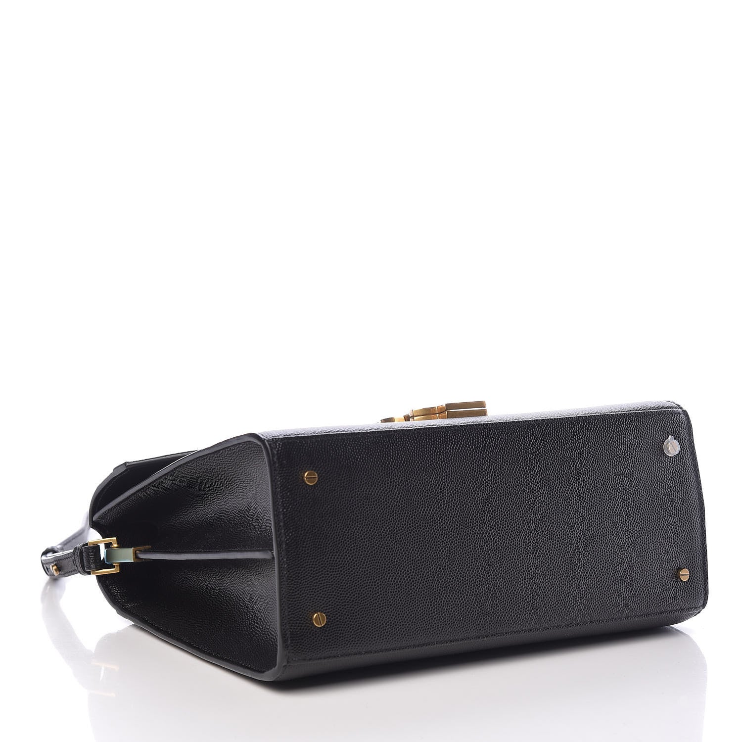 Saint Laurent Grain de Poudre Medium Classic Monogram Cassandra Top Handle Black Rouge Legion 4 of 10