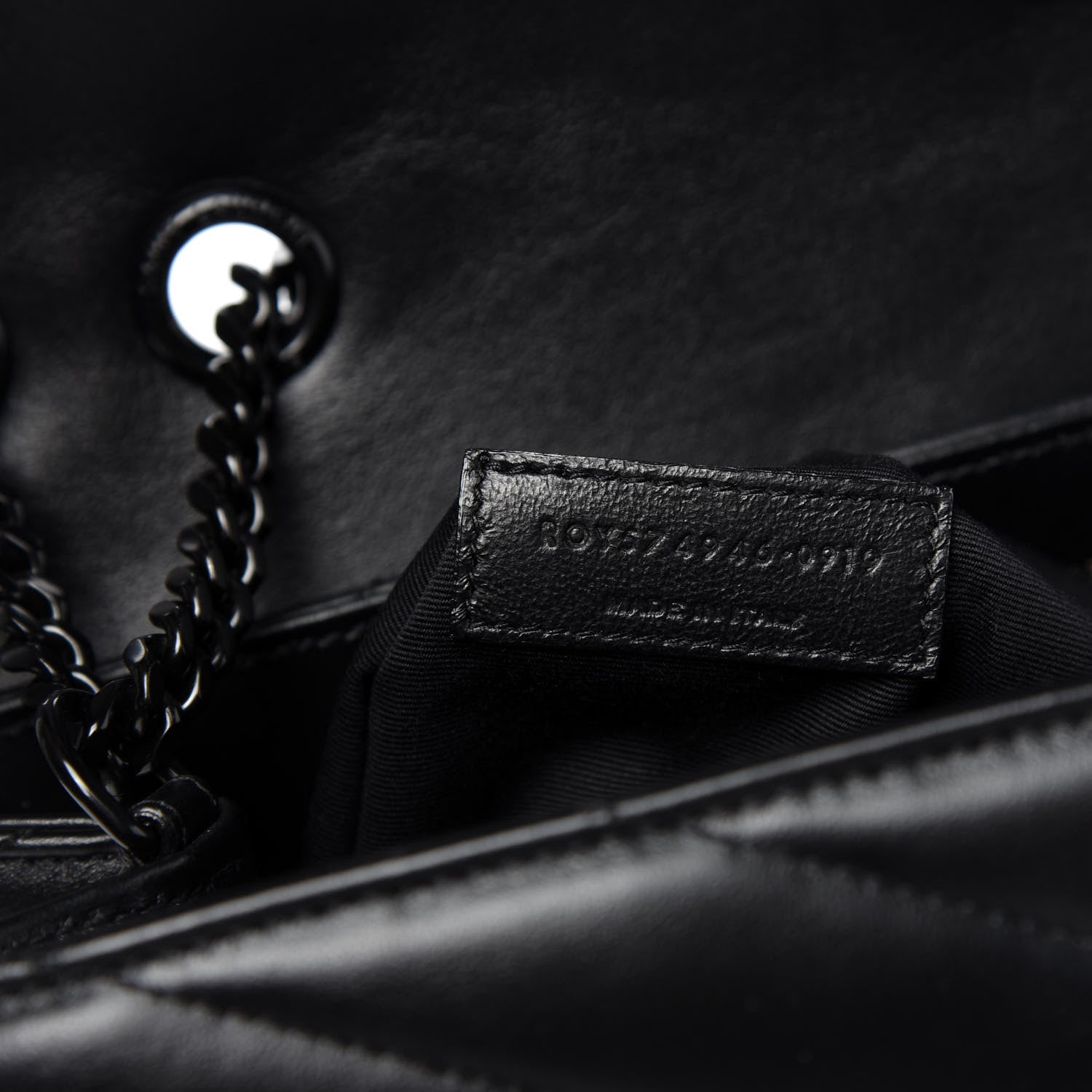 Saint Laurent Calfskin Y Quilted Monogram Medium Loulou Chain Satchel Black 9 of 10