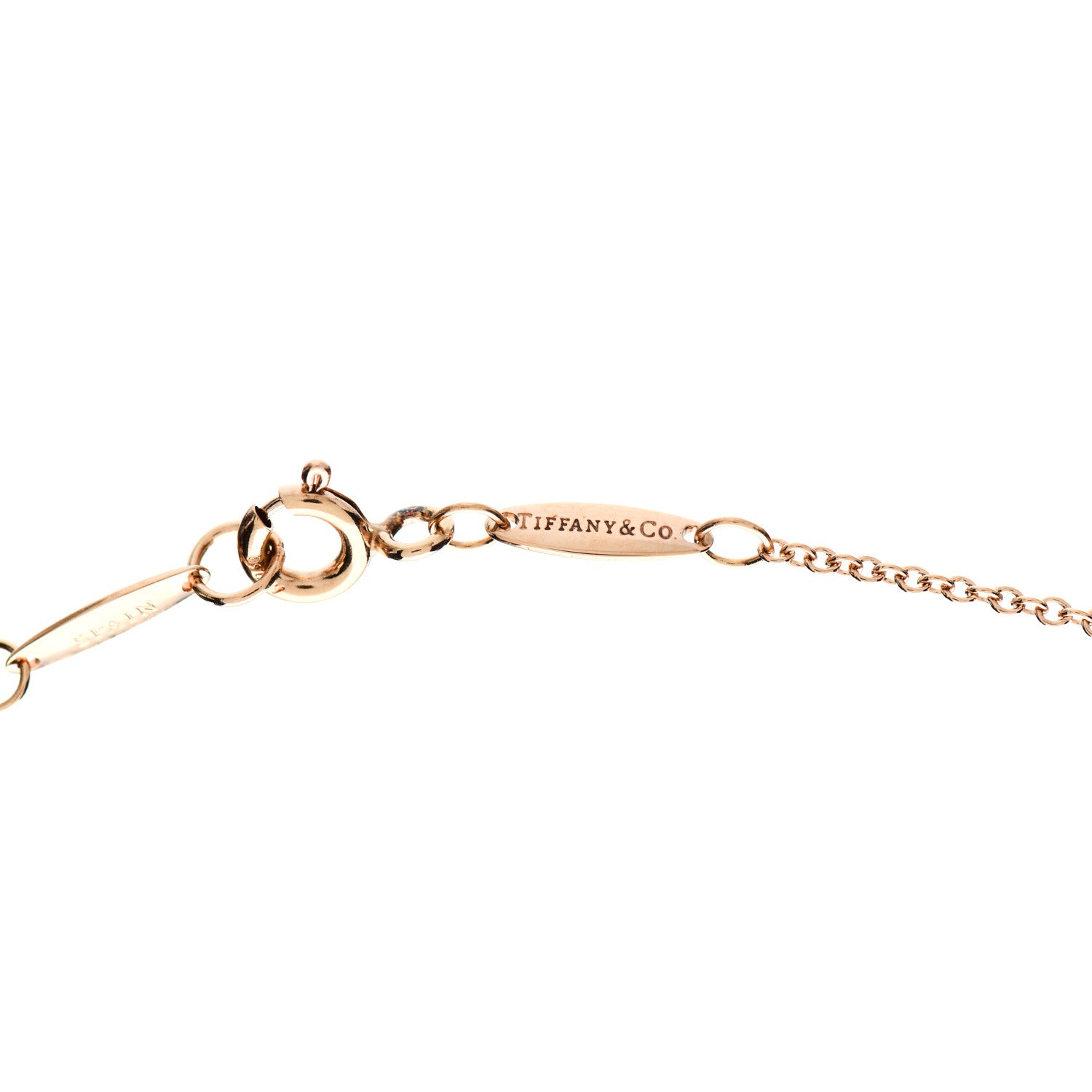 Tiffany 18K Rose Gold Diamond .17ct Elsa Peretti Diamonds by the Yard Pendant Necklace 5 of 7