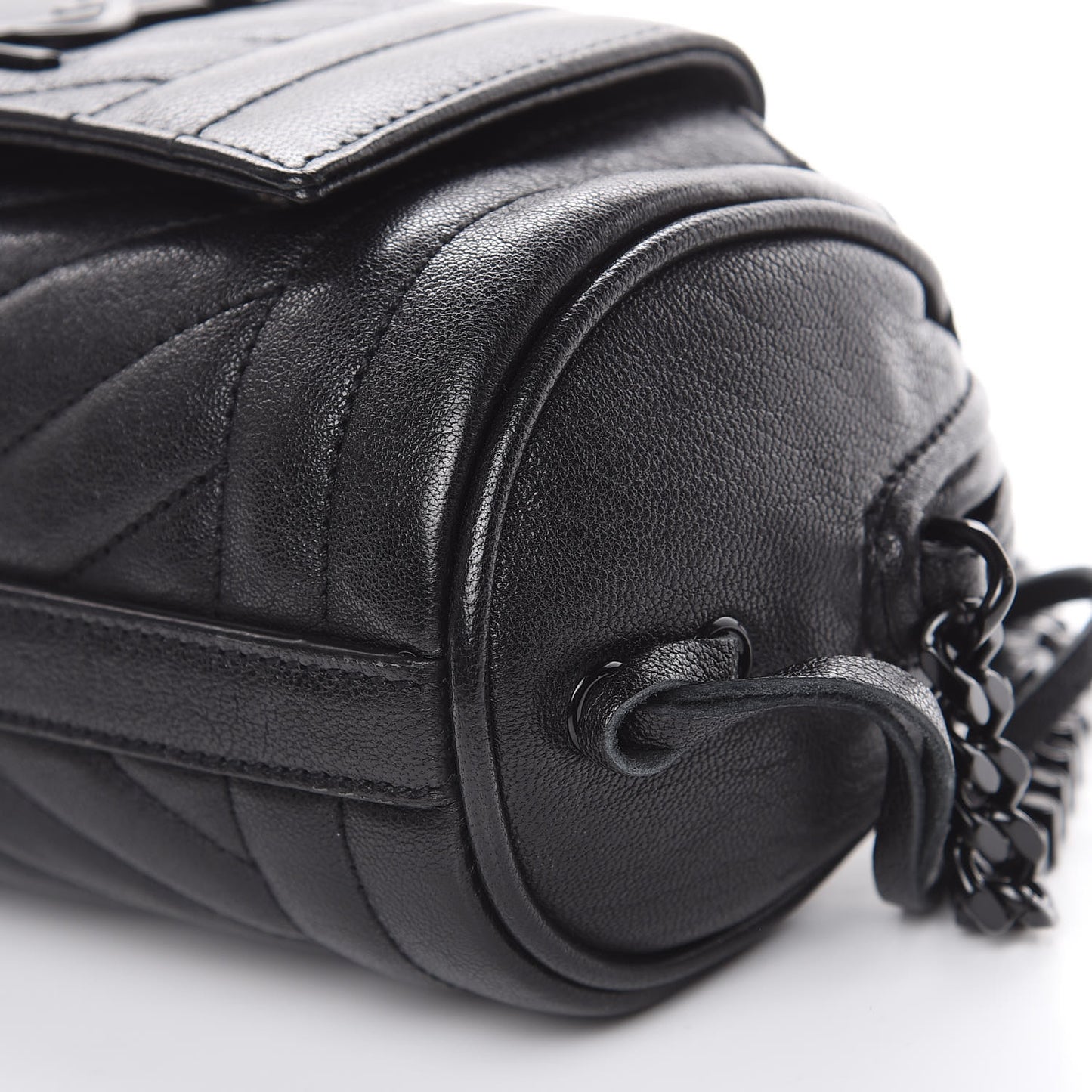 Lambskin Matelasse Monogram East West Rider Bag Black