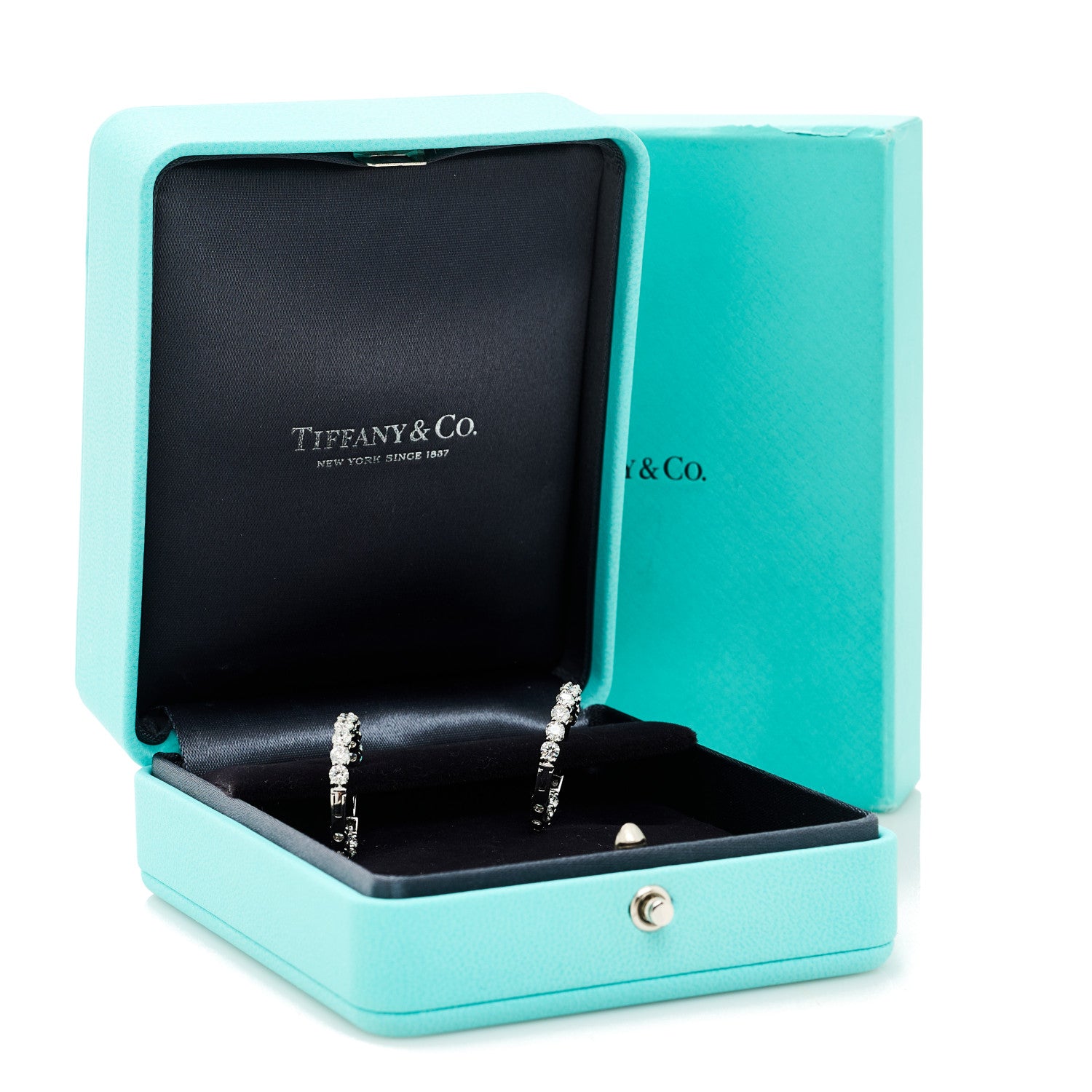 Tiffany Platinum Diamond 2.39ctw Inside-Out Hoop Earrings 6 of 6