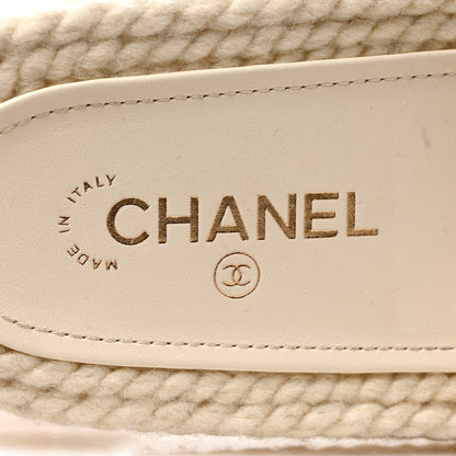 Chanel Braided Knit CC Mules 39 Ecru 7 of 8