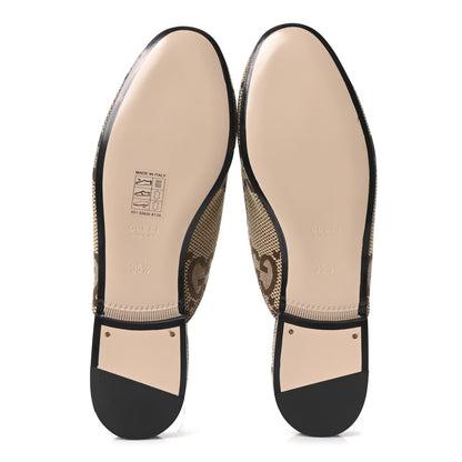 Gucci Monogram Jumbo GG Malaga Kid Womens Princetown Slippers 35.5 Camel Ebony New Acero Beige 6 of 9