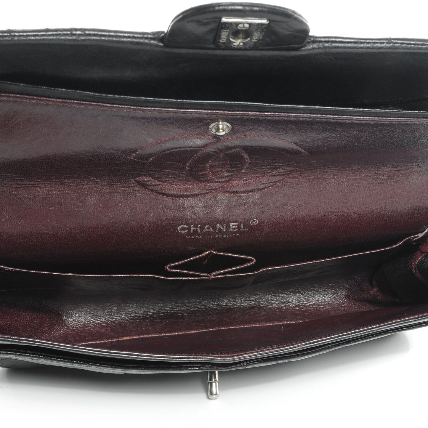 Lambskin Quilted Medium Double Flap Bag Black