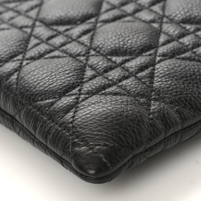 Christian Dior Supple Calfskin Cannage Large Caro Daily Pouch Black 7 of 8