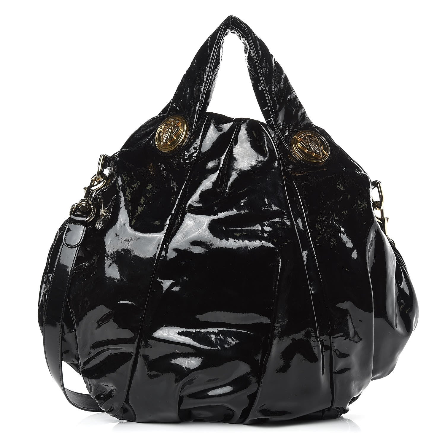 Gucci Patent Large Hysteria Top Handle Bag Black 1 of 9
