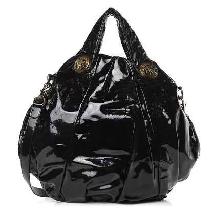 Gucci Patent Large Hysteria Top Handle Bag Black 1 of 9