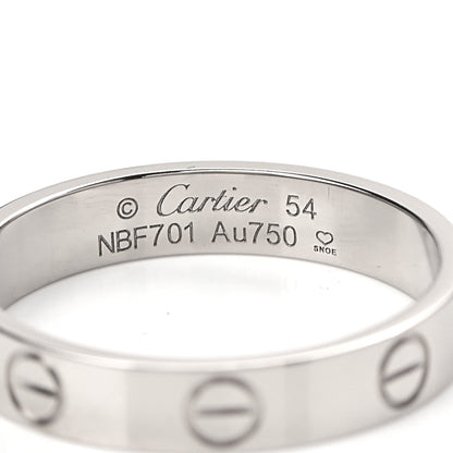 Cartier 18K White Gold 3.5mm LOVE Wedding Band Ring 54 6.75 4 of 5