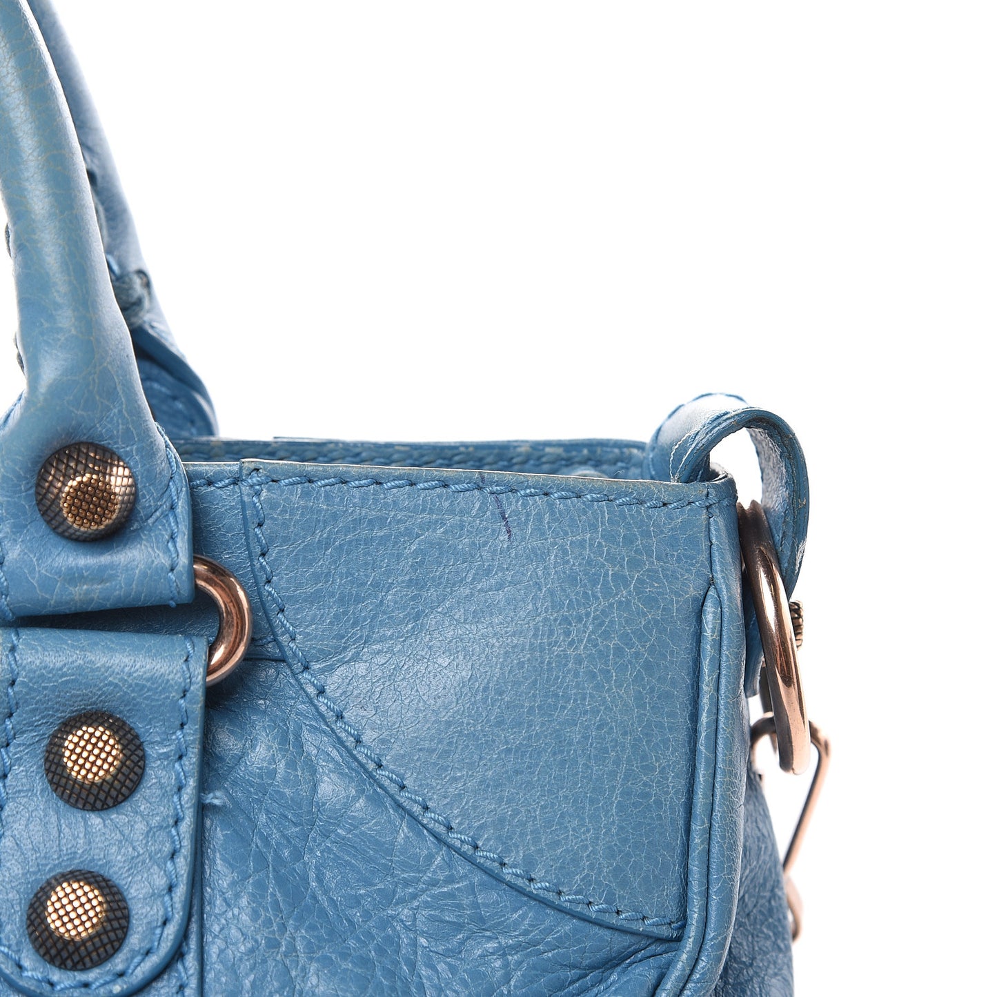 Agneau Giant 12 Rose Gold Hardware City Bleu Indigo