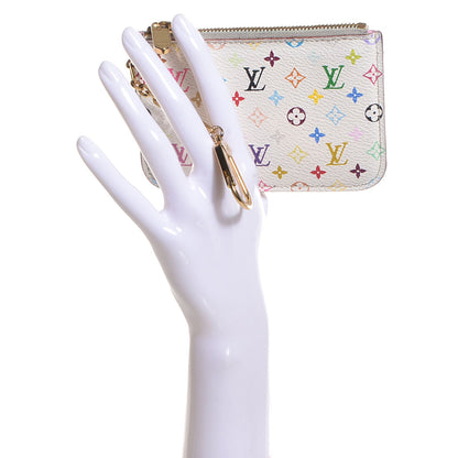 Louis Vuitton Monogram Multicolor Key Pouch White Litchi 2 of 7