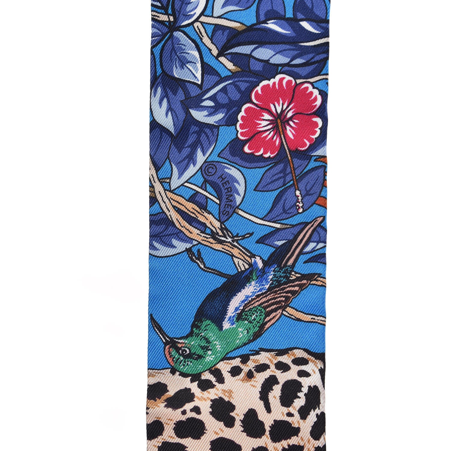 Hermes Silk Jungle Love Love Twilly Bleu Gitane Gris Bleuete 3 of 4