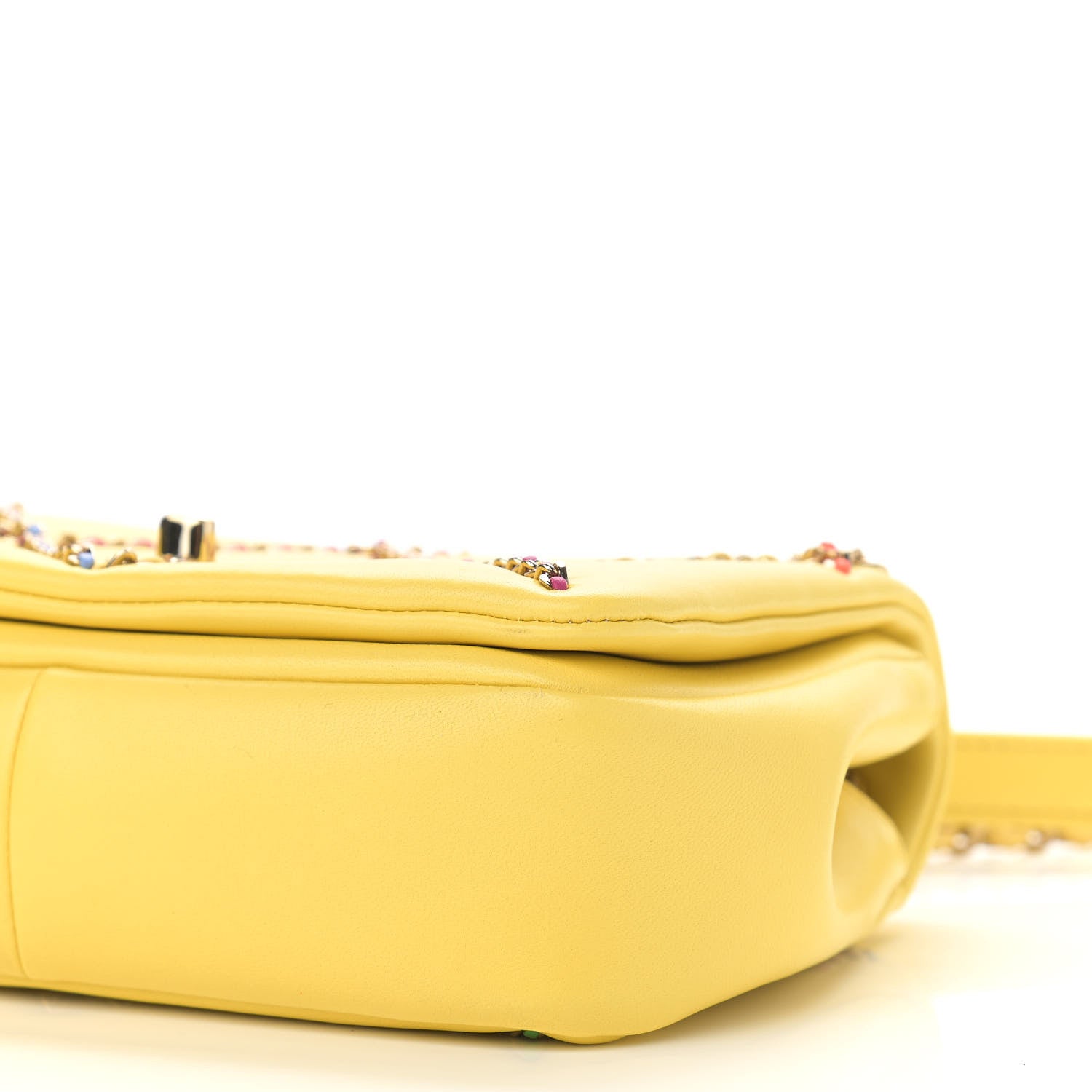 Chanel Lambskin Small Entwined Chain Flap Yellow Multicolor 10 of 11