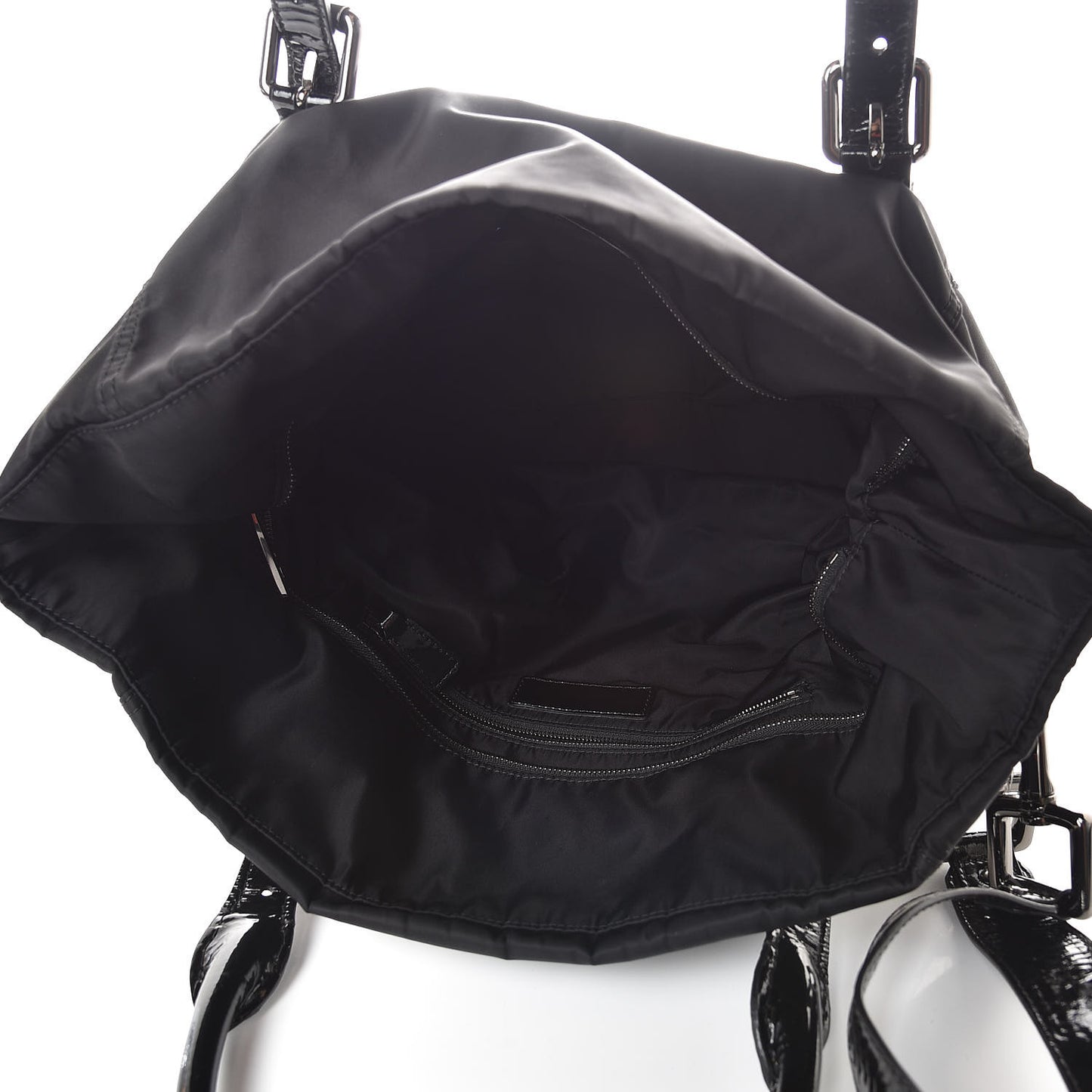 Nylon Patent Tote Black