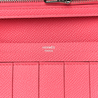Hermes Epsom Bearn Gusset Wallet Rose Azalee 6 of 10