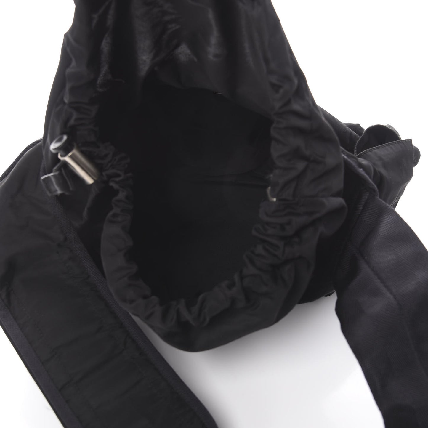 Nylon Flat Messenger Bag Black