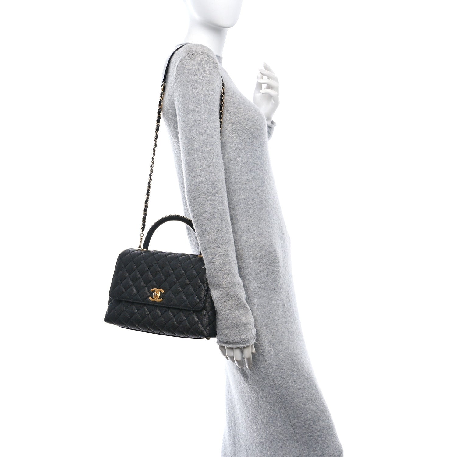 Chanel Caviar Quilted Small Coco Chain Handle Flap Black 2 of 12