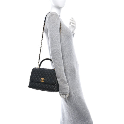 Chanel Caviar Quilted Small Coco Chain Handle Flap Black 2 of 12