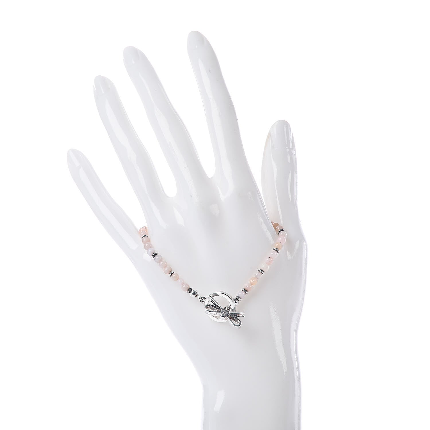 Gucci Sterling Silver Opal Bead Bow Bracelet 2 of 4