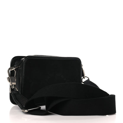 Gucci Monogram Jumbo GG Textured Dollar Calfskin Web Mini Crossbody Bag Black 3 of 9