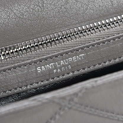 Saint Laurent Calfskin Matelasse Diamond Quilted Monogram Medium College Bag Fog 7 of 8