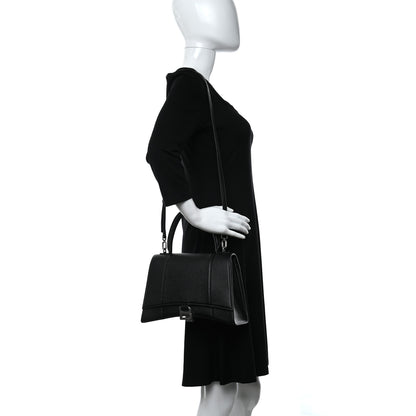 Balenciaga Grained Calfskin Medium Hourglass Top Handle Bag Black 2 of 8
