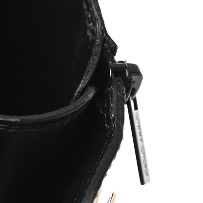Jimmy Choo Smooth Calfskin Diamond Hook Nari Flat Boots 40 Black Gold 10 of 11