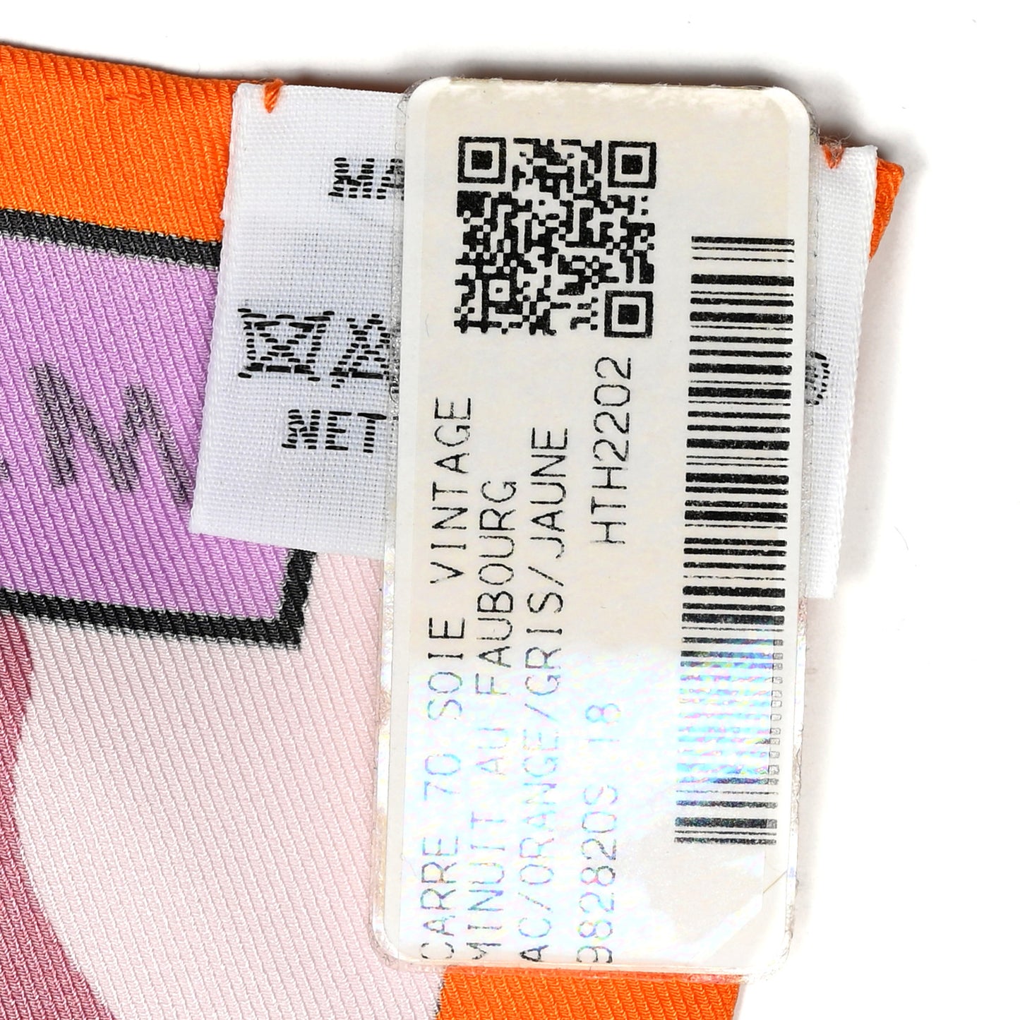 Silk Minuit Au Faubourg Scarf 70 Orange Gris Jaune