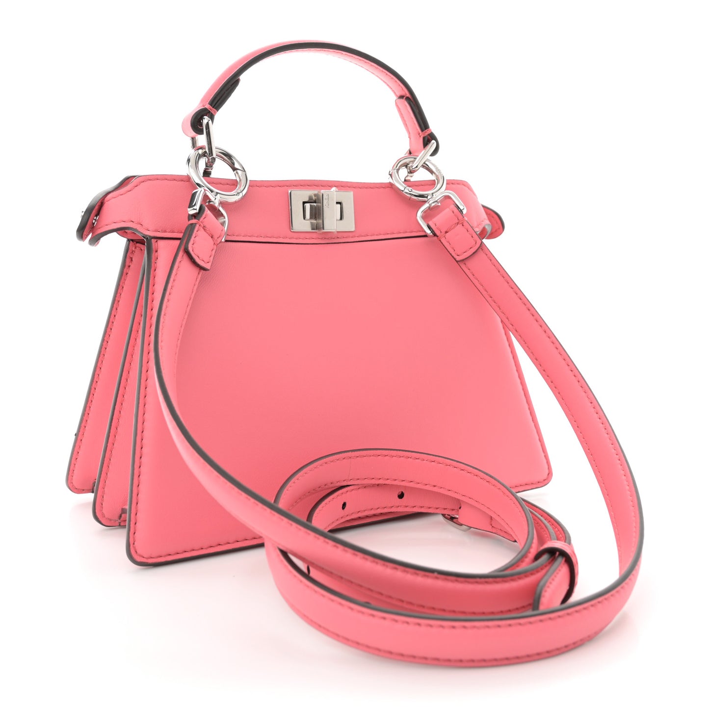 Shiny Nappa Petite Peekaboo I SEE U Satchel Pink Dalia
