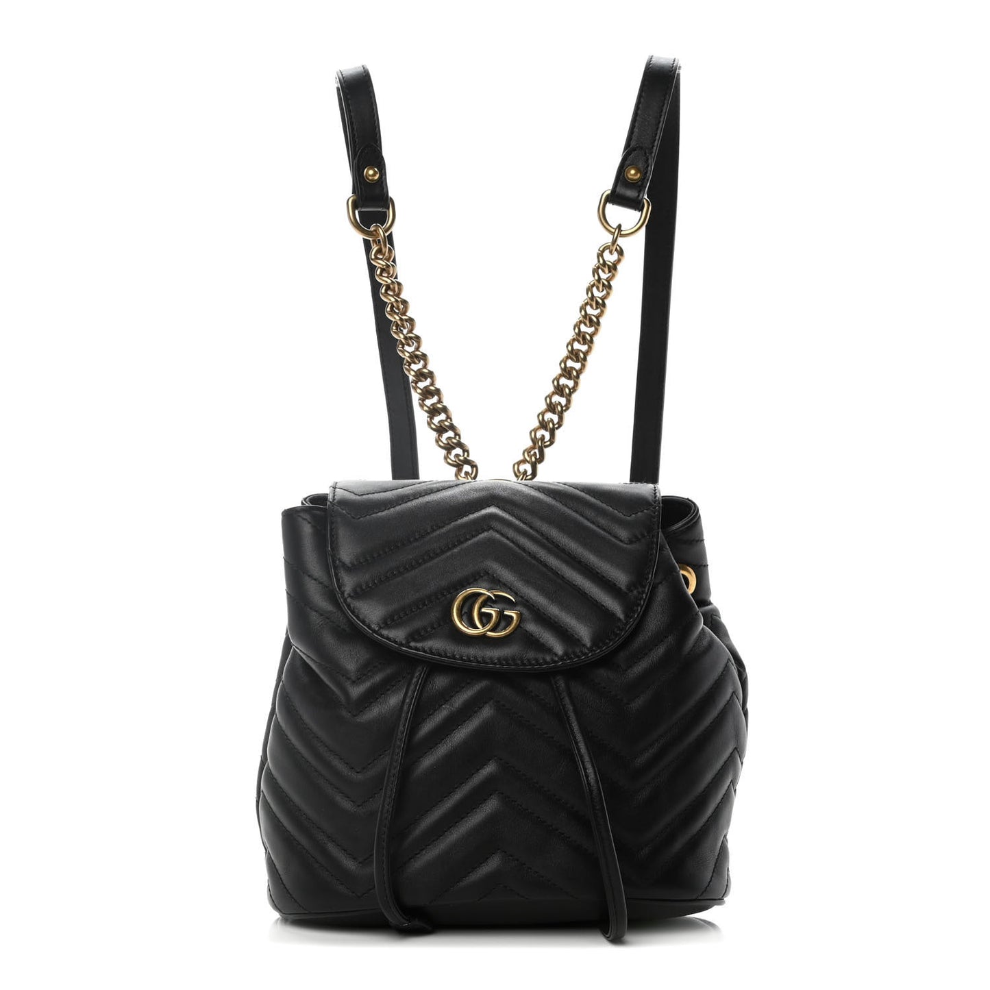 Calfskin Matelasse GG Marmont Flap Backpack Black