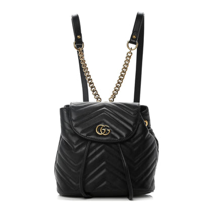 Gucci Calfskin Matelasse GG Marmont Flap Backpack Black 1 of 11