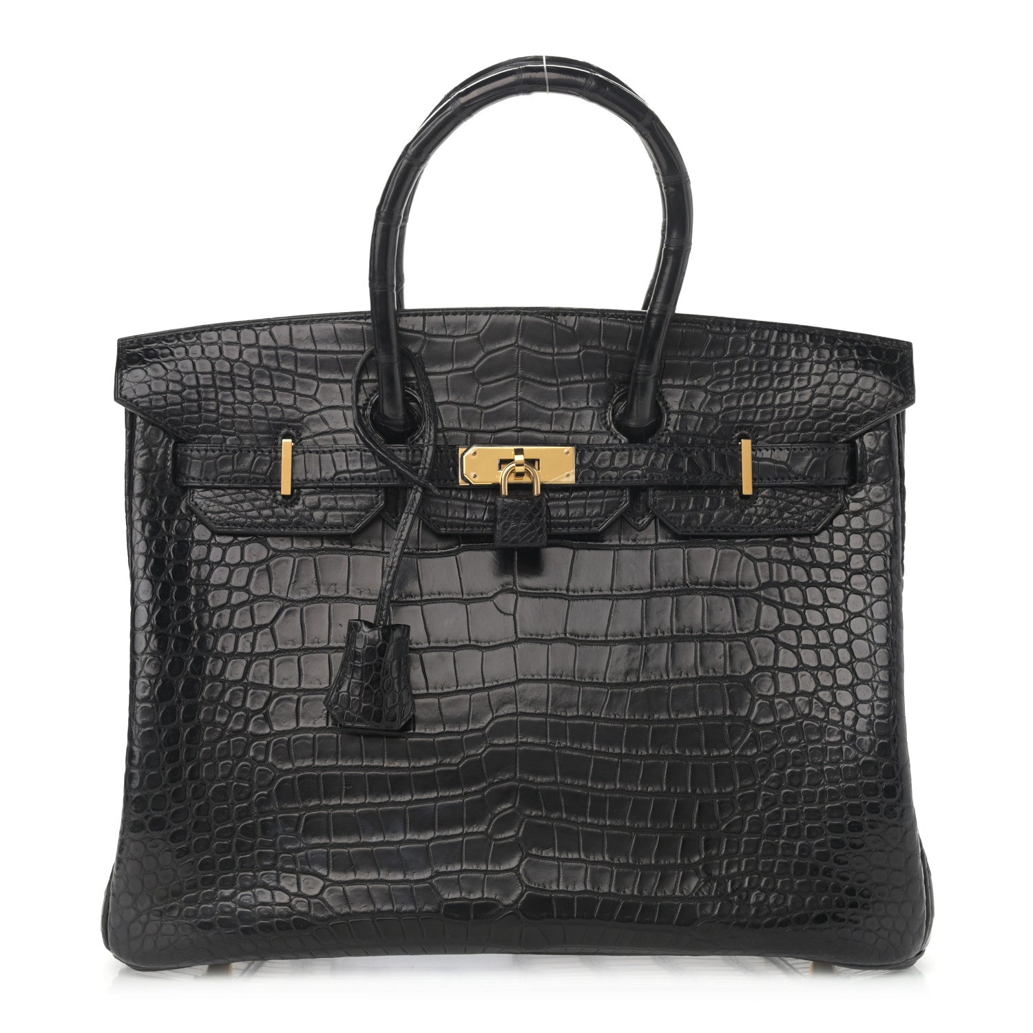Hermes Matte Porosus Crocodile Birkin 35 Black 1 of 13